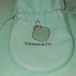Tiffany &.Co Blue Enamel Large Heart Pendant